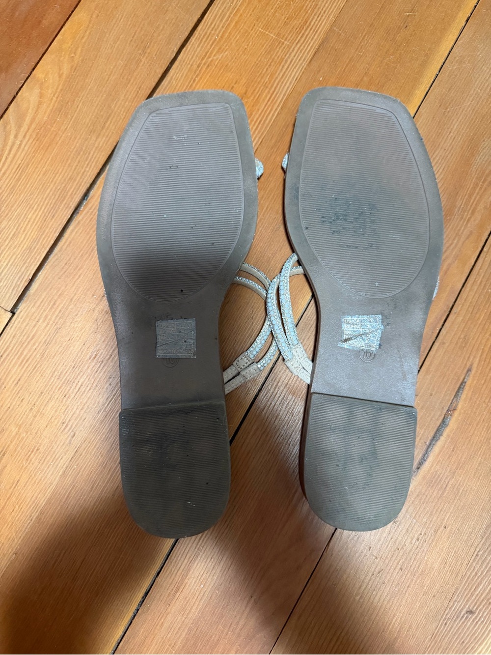 Vagabond Beige Sparkle Strappy Slide Sandals - Picture 3 of 3